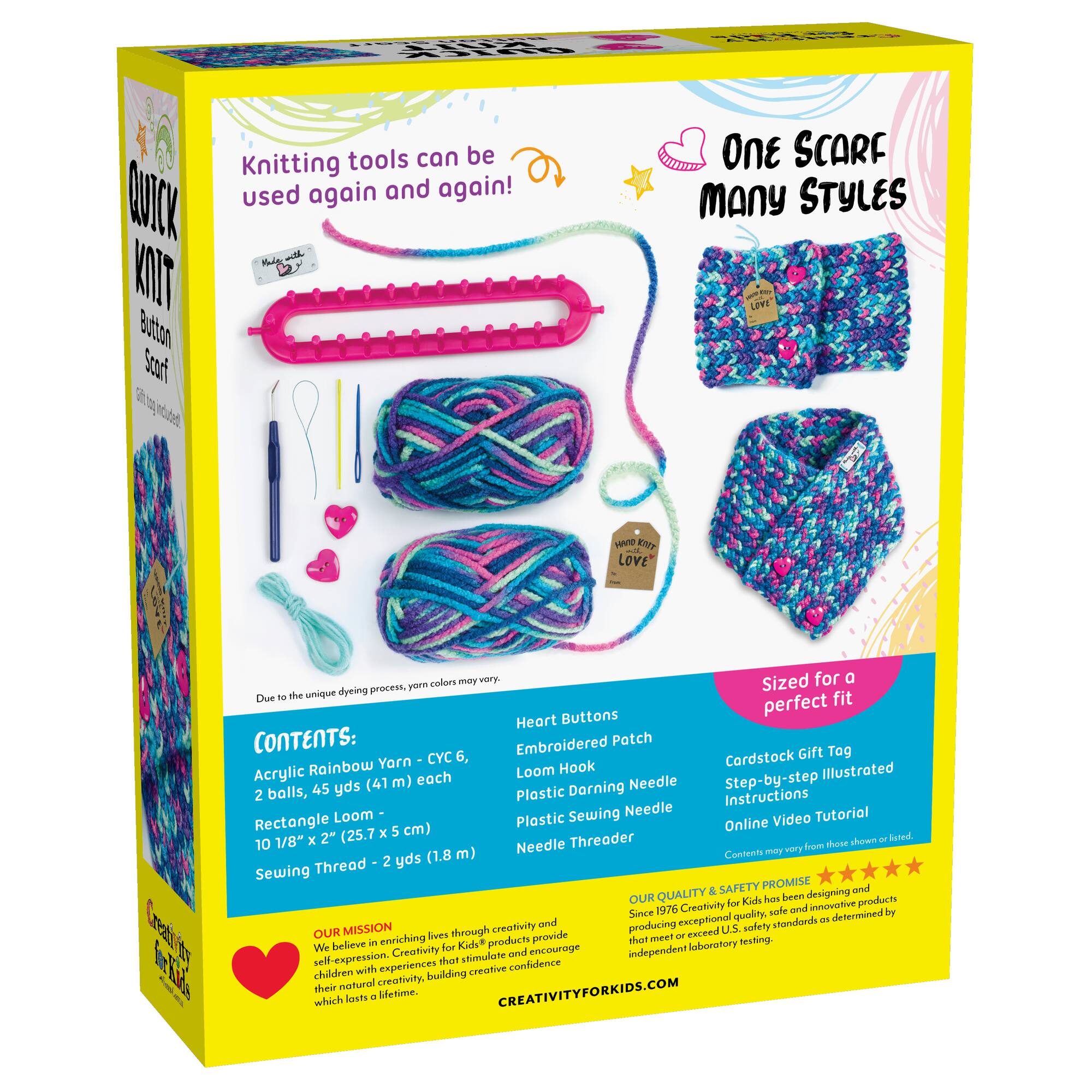 Creativity for Kids Quick Knit Button Scarf Kit